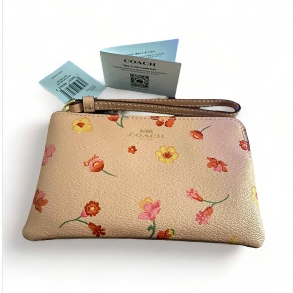 Coach Floral Wristlet in Cream and Red - Picture 4 of 4